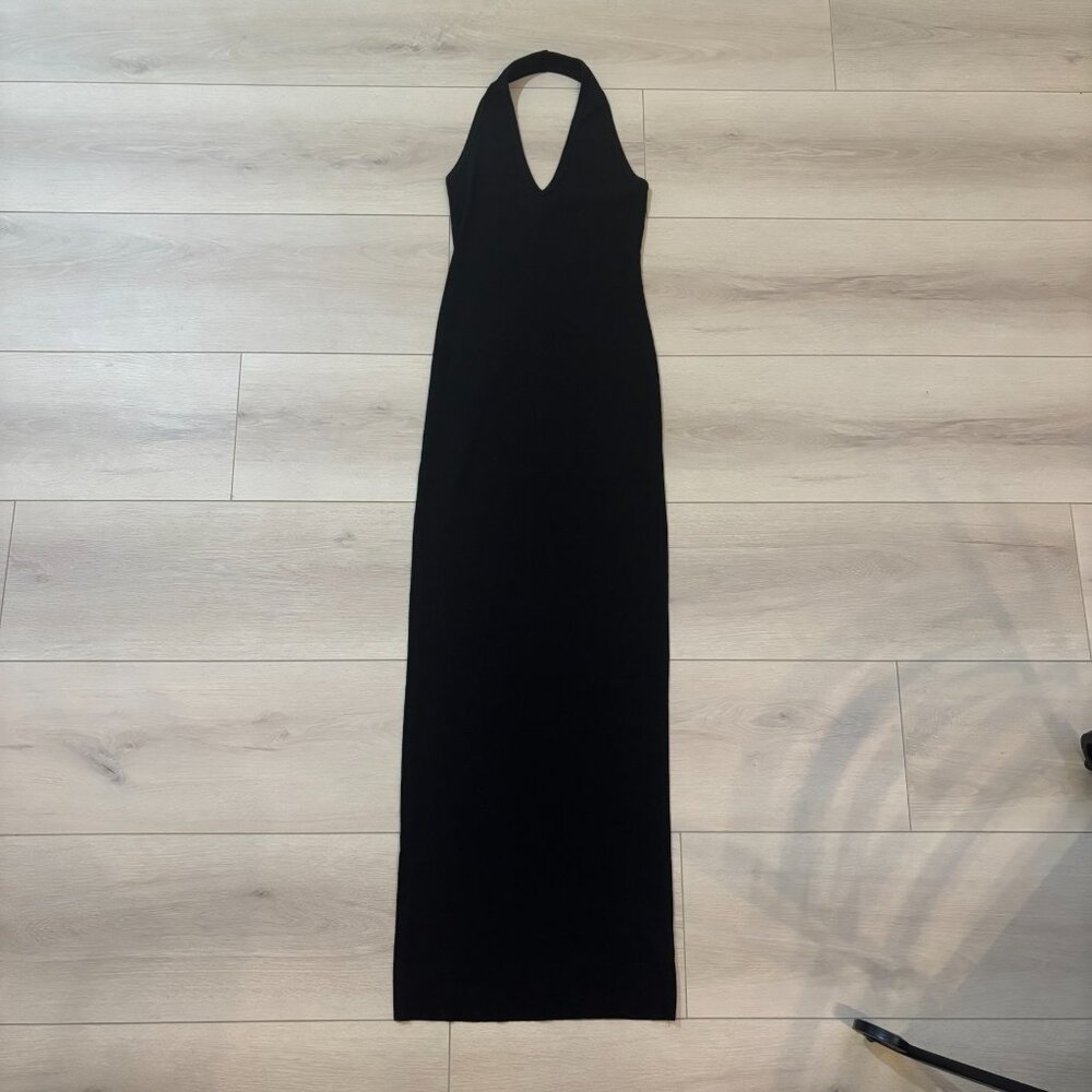 ÉTERNE Butter Rib Knit Maxi Halter Dress